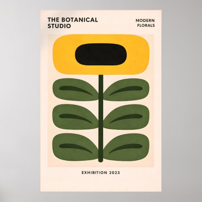 Abstraktes Botanisches Poster, Moderner Floraldruc Poster (Vorne)