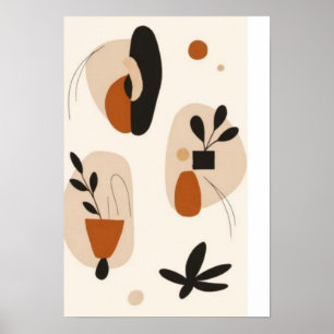 Abstraktes Botanisches Wandkunst-Set   Modern Mini Poster