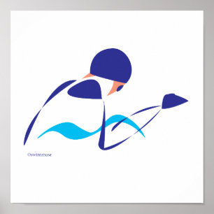 Abstraktes Brustschwimmen 1 Poster