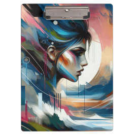 Abstraktes buntes Frauenmotiv Klemmbrett