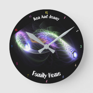 Abstraktes buntes funky cooles Schauen der Quallen Runde Wanduhr