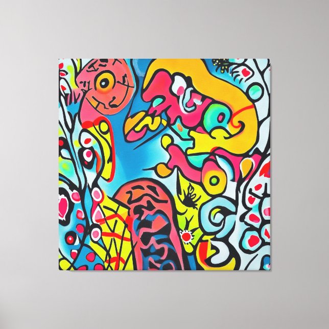 Abstraktes buntes Kunstwerk Leinwanddruck (Vorderseite)