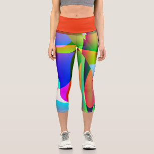 Abstraktes Buntes Modernes Design Capri Leggings