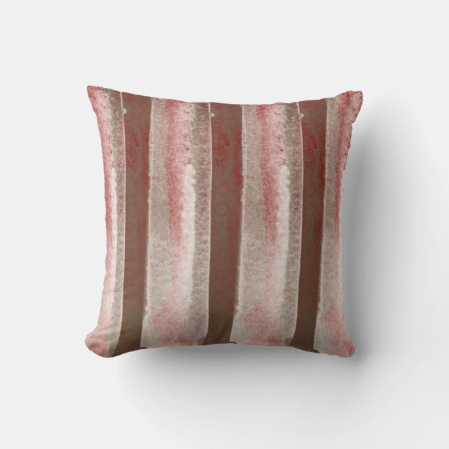 Abstraktes Burgund Beige Brown Tan Modern Kissen (Vorderseite)