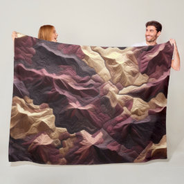 Abstraktes Burgund-Tan-Topographie Landschaft Fleecedecke