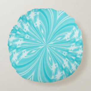Abstraktes Butterfly Aqua Round Throw Kissen