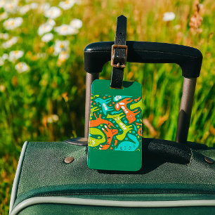 Abstraktes Cat Pattern Whimsisches Modernes Hausti Gepäckanhänger