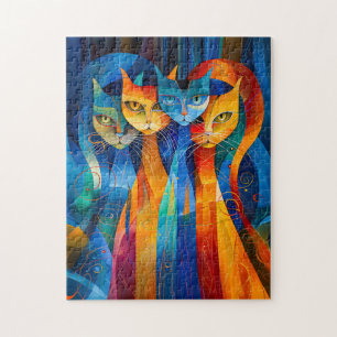 Abstraktes Cat Portrait Amidst Galactic Wonders