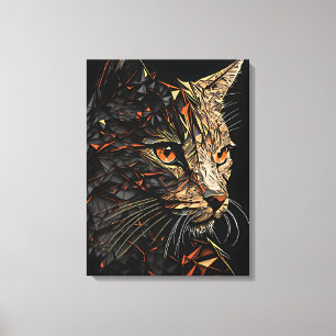 Abstraktes Cat-Portrait Leinwanddruck
