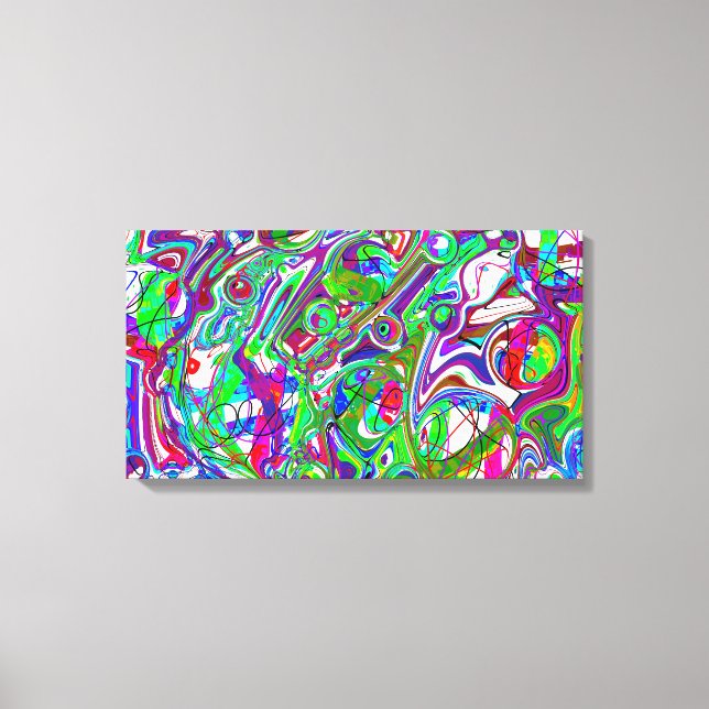 Abstraktes Chaos - Farbenfrohe Kunst Leinwanddruck (Vorderseite)