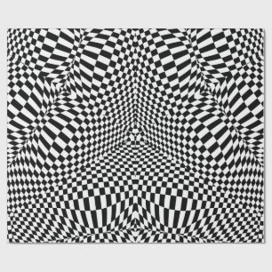 Abstraktes checkered Schwarzweiss-Muster Geschenkpapier