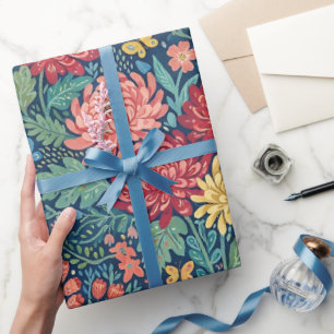 Abstraktes Chrysanthemen-Schmetterlinge-Geschenkpa Geschenkpapier