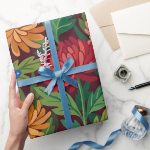 Abstraktes Chrysanthemen-Volks kunst-Wrap-Papier Geschenkpapier