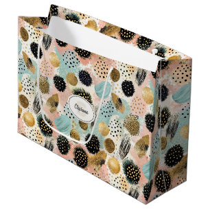 Abstraktes Circle Pattern - mit Glitzer & Fußklamm Große Geschenktüte