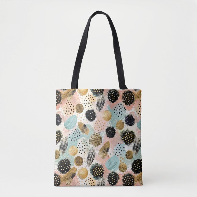 Abstraktes Circle Pattern - mit Glitzer & Fußklamm Tasche (Vorderseite)