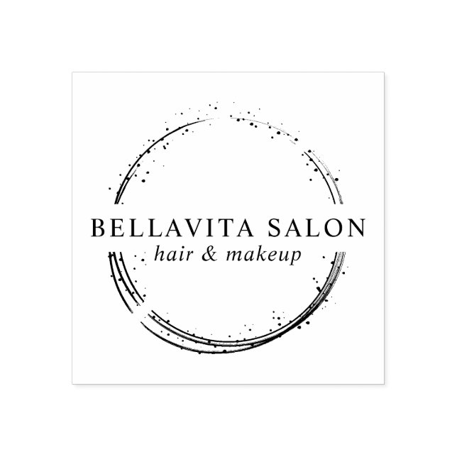 Abstraktes Circle Salon Logo Gummistempel (Prägung)