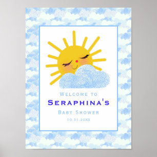 Abstraktes Cloud Pattern Sunshine Baby Dusche Poster