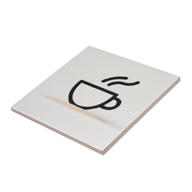 Abstraktes Coffee-Cup-Design Fliese (Seite)