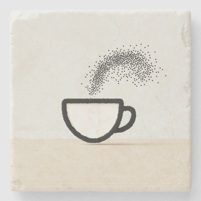 Abstraktes Coffee-Cup-Design Steinuntersetzer (Vorderseite)