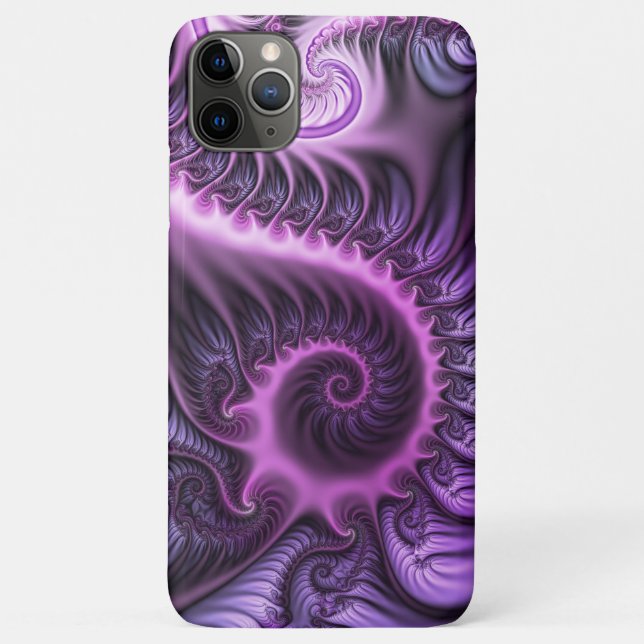 Abstraktes Cooles Rosa Lila Fraktal Case-Mate iPhone Hülle (Rückseite)