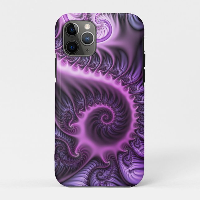 Abstraktes Cooles Rosa Lila Fraktal Case-Mate iPhone Hülle (Rückseite)