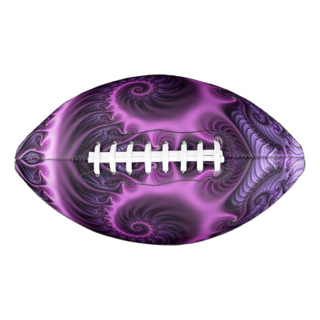 Abstraktes Cooles Rosa Lila Fraktal Football (Vorderseite)