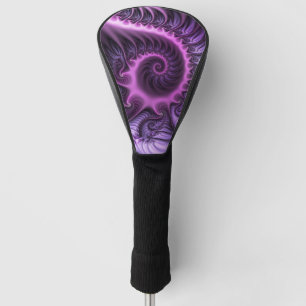 Abstraktes Cooles Rosa Lila Fraktal Golf Headcover