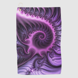 Abstraktes Cooles Rosa Lila Fraktal Golfhandtuch