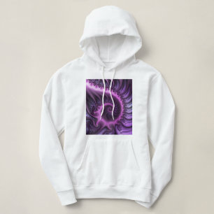 Abstraktes Cooles Rosa Lila Fraktal Hoodie