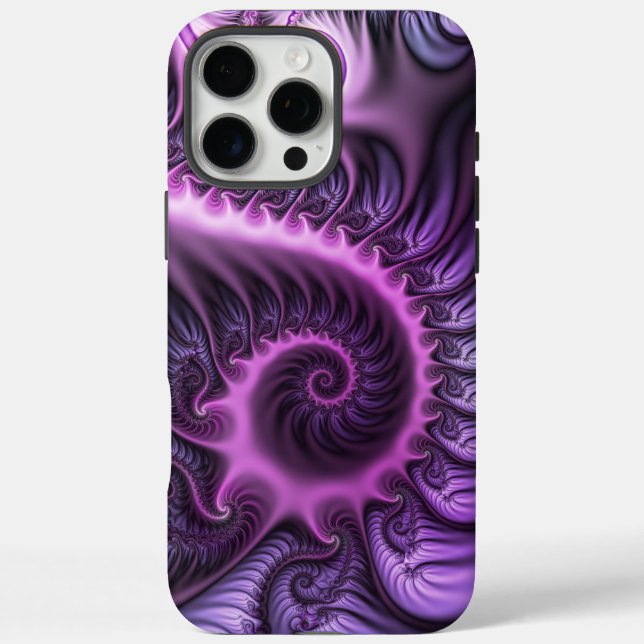 Abstraktes Cooles Rosa Lila Fraktal iPhone 16 Pro Max Hülle (Rückseite)