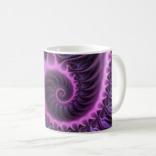 Abstraktes Cooles Rosa Lila Fraktal Kaffeetasse