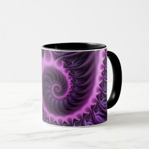 Abstraktes Cooles Rosa Lila Fraktal Tasse