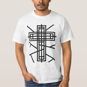 Abstraktes Cross Design T-Shirt