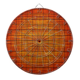 Abstraktes Crosshatch Orange und Schwarz Dartscheibe