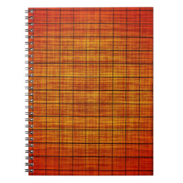 Abstraktes Crosshatch Orange und Schwarz Notizblock
