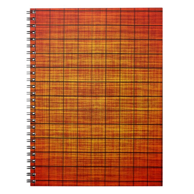 Abstraktes Crosshatch Orange und Schwarz Notizblock (Vorderseite)