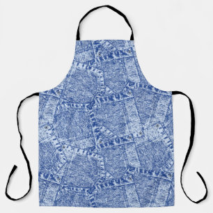 Abstraktes Denim-Taschen-Muster Nahtloses Muster Schürze