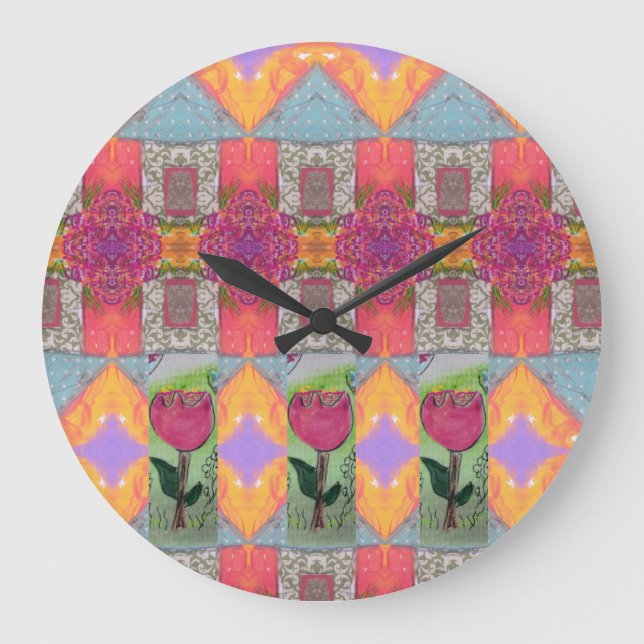 Abstraktes Design 3 Große Wanduhr (Vorderseite)