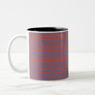 Abstraktes Design aus blau-roter Schlange - Zwei-T Zweifarbige Tasse
