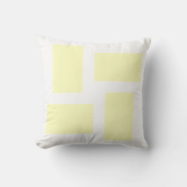 Abstraktes Design aus weichem Weiß und gelber Past Kissen