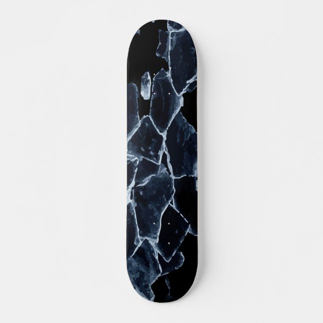 Abstraktes Design aus zerbrochenem Eis Skateboard (Vorne)