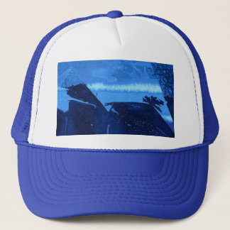 Abstraktes Design blaue Lagune Tiefsee strukturier Truckerkappe
