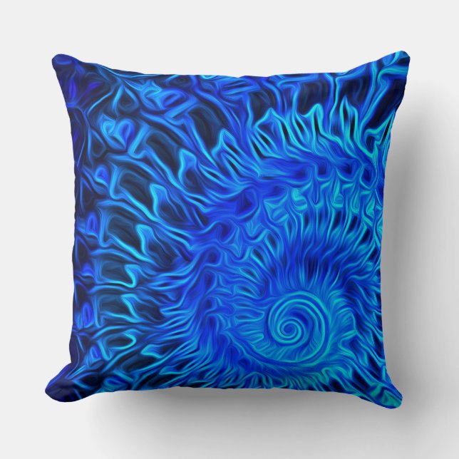 Abstraktes Design der blauen Muschel - Kopfkissen Kissen (Vorderseite)