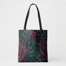 Abstraktes Design der Blumenlinie Tasche