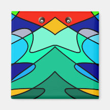 Abstraktes Design des Kardinals aus festem Glas