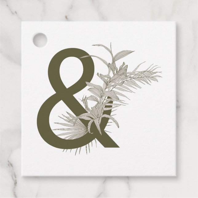 Abstraktes Design des tropischen Palmlogos. Geschenkanhänger (Vorderseite)