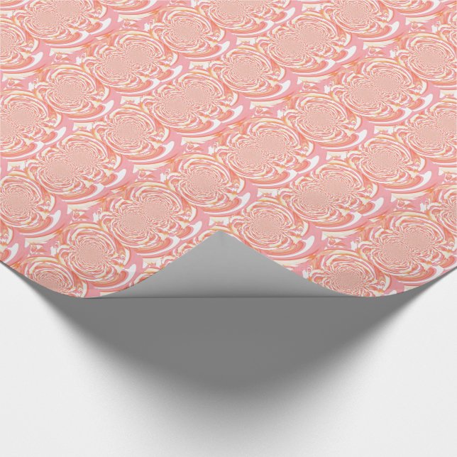 Abstraktes Design für Pfirsich und Gelbe Burst Geschenkpapier (Ecke)