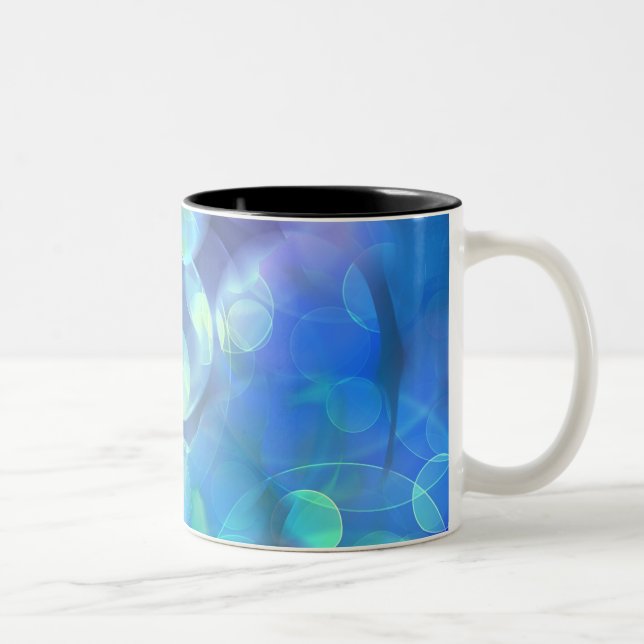 Abstraktes Design für surreales Fraktal Zweifarbige Tasse (Rechts)