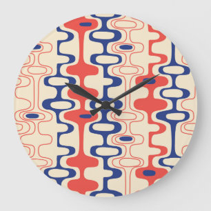 Abstraktes Design im Stil der Mitte des Jahrhunder Große Wanduhr