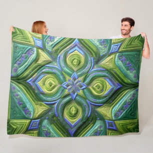 Abstraktes Design in grün gestrichen Fleecedecke